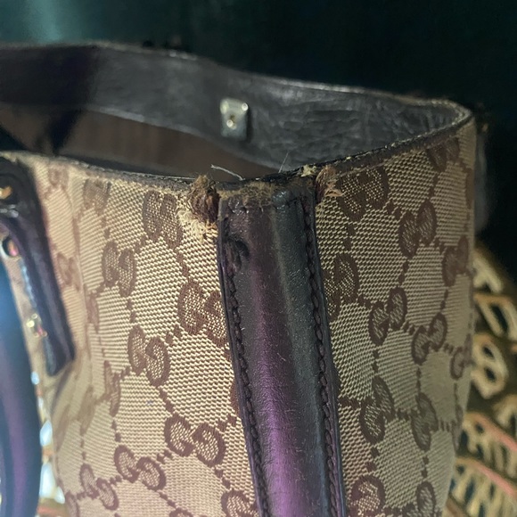 Gucci Monogram Medium Hasler Tote Dark Brown (137385) - Picture 7 of 8